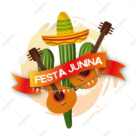 cactus  guitar  charro hat  festa junina hat mexico guitar png  vector