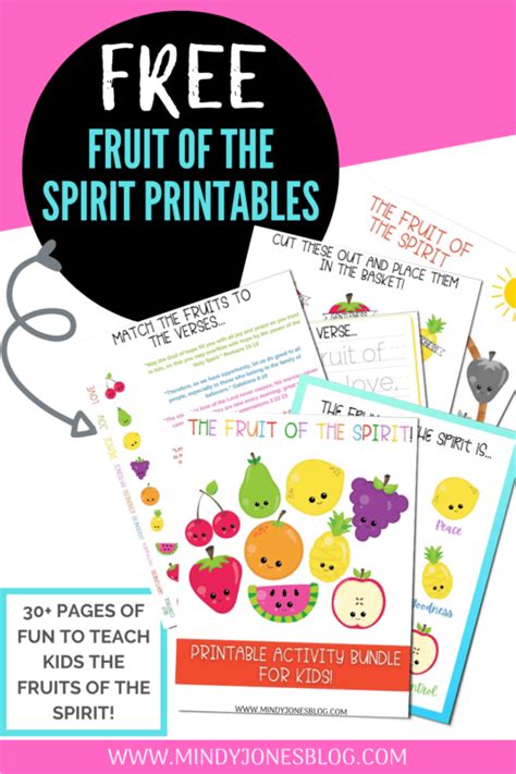 fruit   spirit printables  kids  pages mindy jones blog