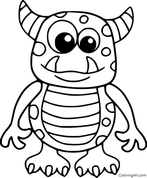 printable scary monster coloring pages  vector format easy