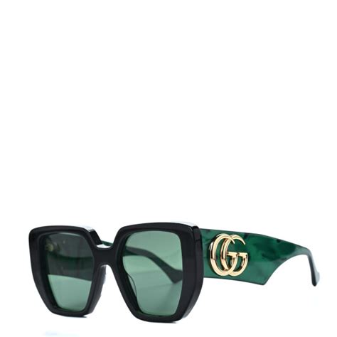 gucci acetate square frame sunglasses gg0956s green black 1118230