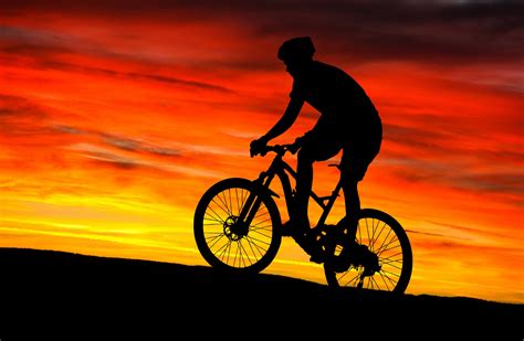 mountain bike rider sunset  stock photo public domain pictures
