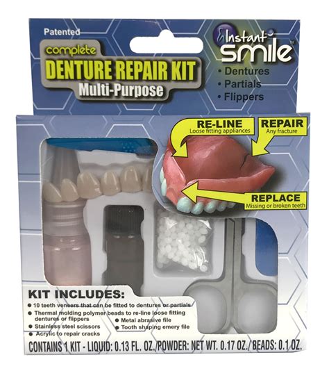 Complete Denture Repair Kit Multi Purpose With Teeth