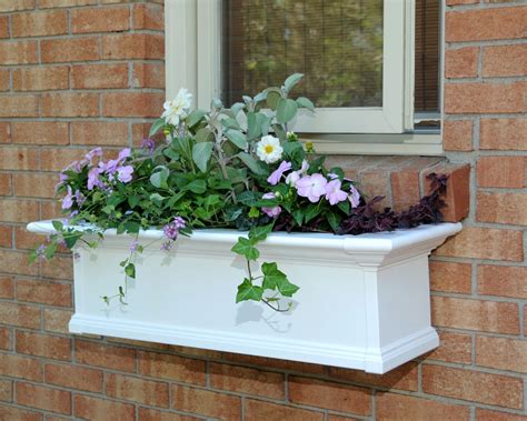 mayne yorkshire ft window box customizable vinyl planter box white   walmartcom