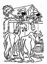 Coloring Pages Mickey Mouse Cowboy Minnie Da Ranch Farmer Gritty Disney Tractor Colorare Colouring Bacheca Scegli Una Working Good Their sketch template