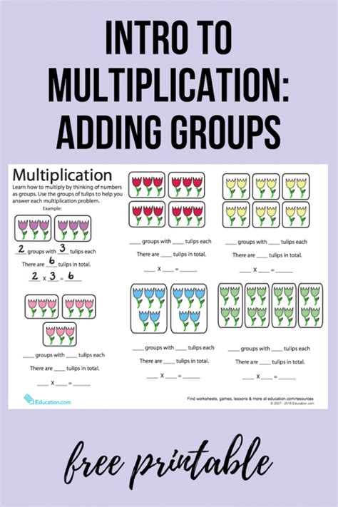 intro  multiplication adding groups worksheets worksheets