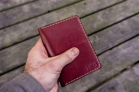personalized leather field notes cover red galen leather