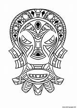 Mask Masque Africain Coloriage Masks Afrique Masques Colorare Afrika Adulte Colorier Coloriages Adulti Justcolor Malbuch Erwachsene Maori Congo Afrikaanse Maskers sketch template