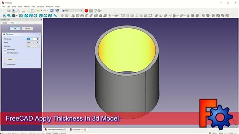 Freecad Apply Thickness In 3d Model Tutorial For Beginner Youtube