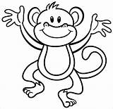 Coloring Monkey Pages Cute Coloringbay sketch template