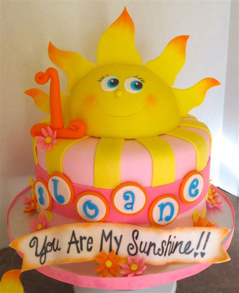 You Are My Sunshine Cake 1st Birthday Byrdie Girl Custom Cakes