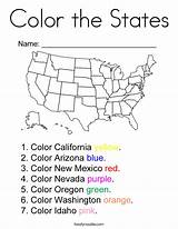States Coloring Color Usa Kids Capitals Worksheets Noodle Grade Studies Social California Twistynoodle Twisty 2nd Geography Print Built sketch template