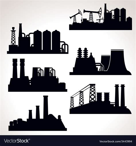 set  industrial buildings royalty  vector image