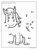 Connect 20 Dot Dots Puzzles Horse Two Freebies sketch template