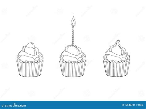 cupcake colouring page stock vector illustration  frosted