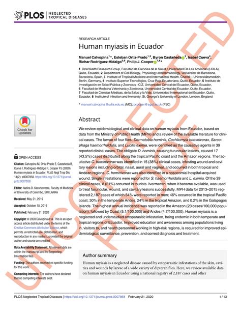 human myiasis  ecuador