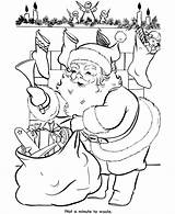Christmas Coloring Vintage Pages Santa Activity Color Claus Stockings Children sketch template