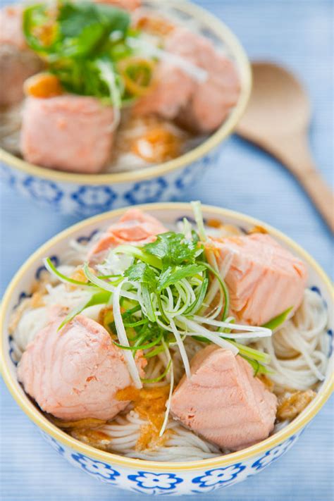 Salmon Rice Noodle Soup Recipe