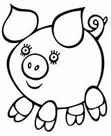 Easy Coloring Pages Pig Kids sketch template