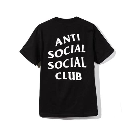 anti social social club assc logo tee black  grailed