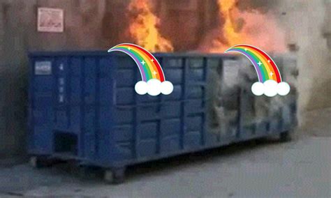 good    garbage fire year  gay humanitarian