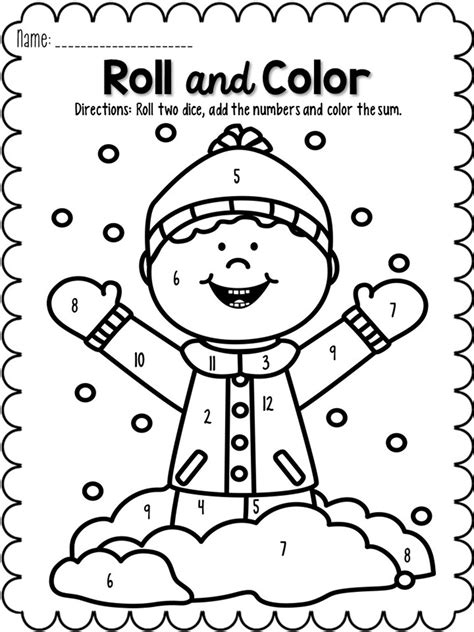 roll  color january winter math activities math activities