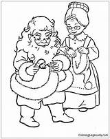Claus Mrs Santa Pages Coloring Mr Helps Prepare Color Christmas sketch template