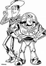 Woody Coloring Buzz Sheriff Lightyear Pages Toy Story sketch template