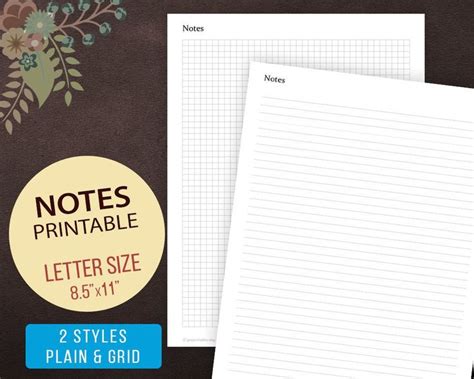 notes page notes page graph paper grid notes notebook etsy notes