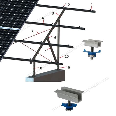pv module mid clamps   carbon square steel mounting