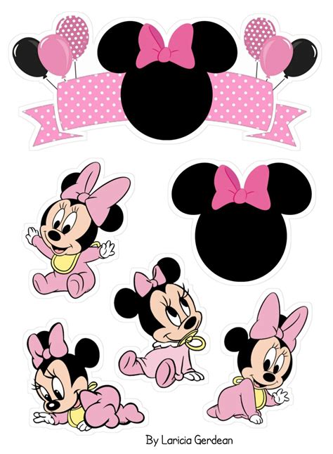 minnie baby  printable cake toppers   baby
