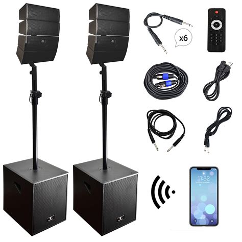 proreck club     watt djpowered pa speaker system combo set  bluetoothusbsd