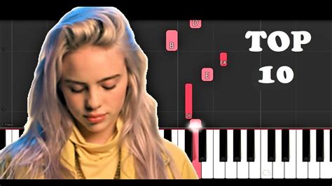 billie eilish top  songs  piano youtube