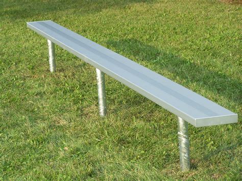players bench backless galvanized steel legs park warehouse
