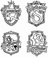 Coloring Pages Hogwarts Crest Potter Harry Popular sketch template