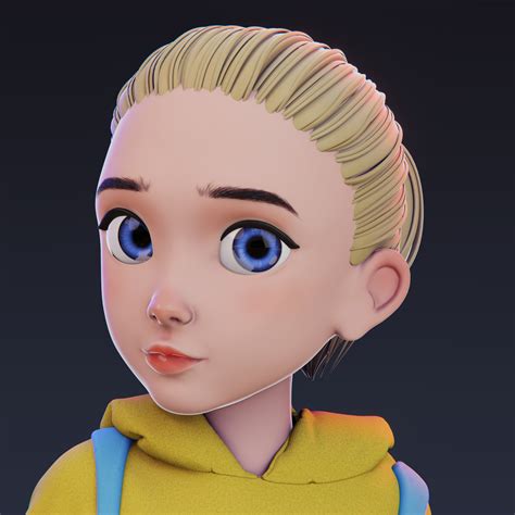 Artstation 3d Cute Girl Cartoon Face Sculpt Practice