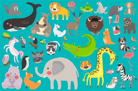 wildlife animal cartoons   vectors clipart graphics