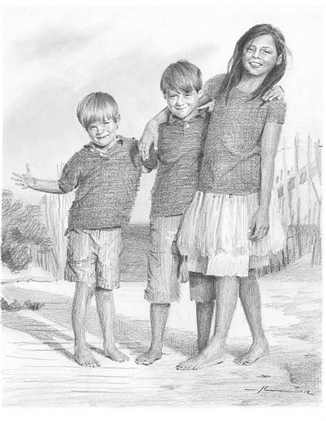 siblings at the beach drawing by mike theuer daler rowney