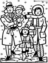Coloring Family Pages Snow Sherriallen Winter sketch template