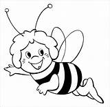 Bee Coloring Pages Cartoon Colouring Maya Queen Kids Flying Clipart Drawing Happy Clip Color Cliparts Draw Cute Clipartbest Coloringbay Printable sketch template