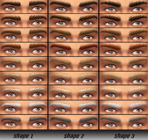 mod  sims masculine eyebrows  shapes