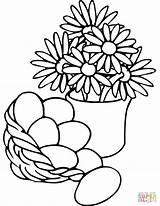 Coloring Pages Flowers Easter Basket Vase Dantdm Printable Color Print Getcolorings Drawing sketch template