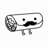 Burrito Moustache Fast Junk sketch template