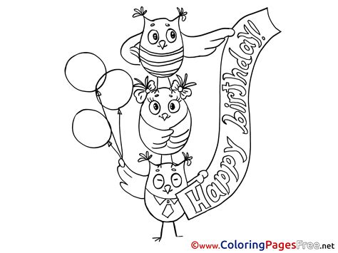 owl  birthday coloring pages