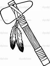 Tomahawk Native American Indian Feathers Drawing Coloring Clipart Pages Feather Template Illustration Clip Vector Stock Indians Head Cherokee Templates Girl sketch template