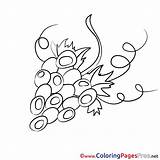 Grapes Pages Coloring Sheet Title sketch template