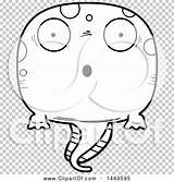 Lineart Tadpole Surprised Pollywog Mascot Character Illustration Cartoon sketch template