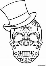 Skull Coloring Calavera Hat Pages Sugar Top Printable Colorir Mexicana Caveira Para Info Print Desenho Pasta Escolha Color sketch template