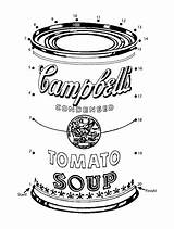 Soup Coloring Warhol Campbells Template Pages Campbell Choose Board sketch template