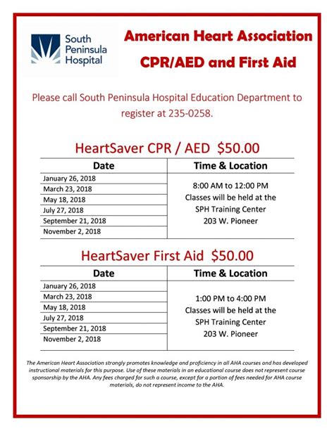 american heart association cpr aed and first aid classes
