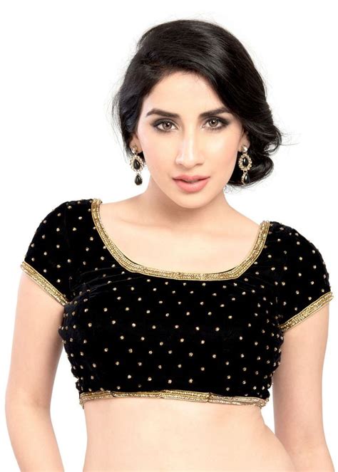 classic black velvet party wear saree blouse kp 87 stylish blouse